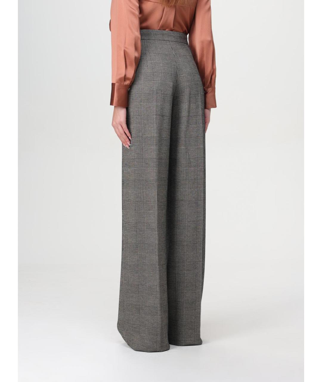 MAX MARA Серые шерстяные брюки широкие, фото 2