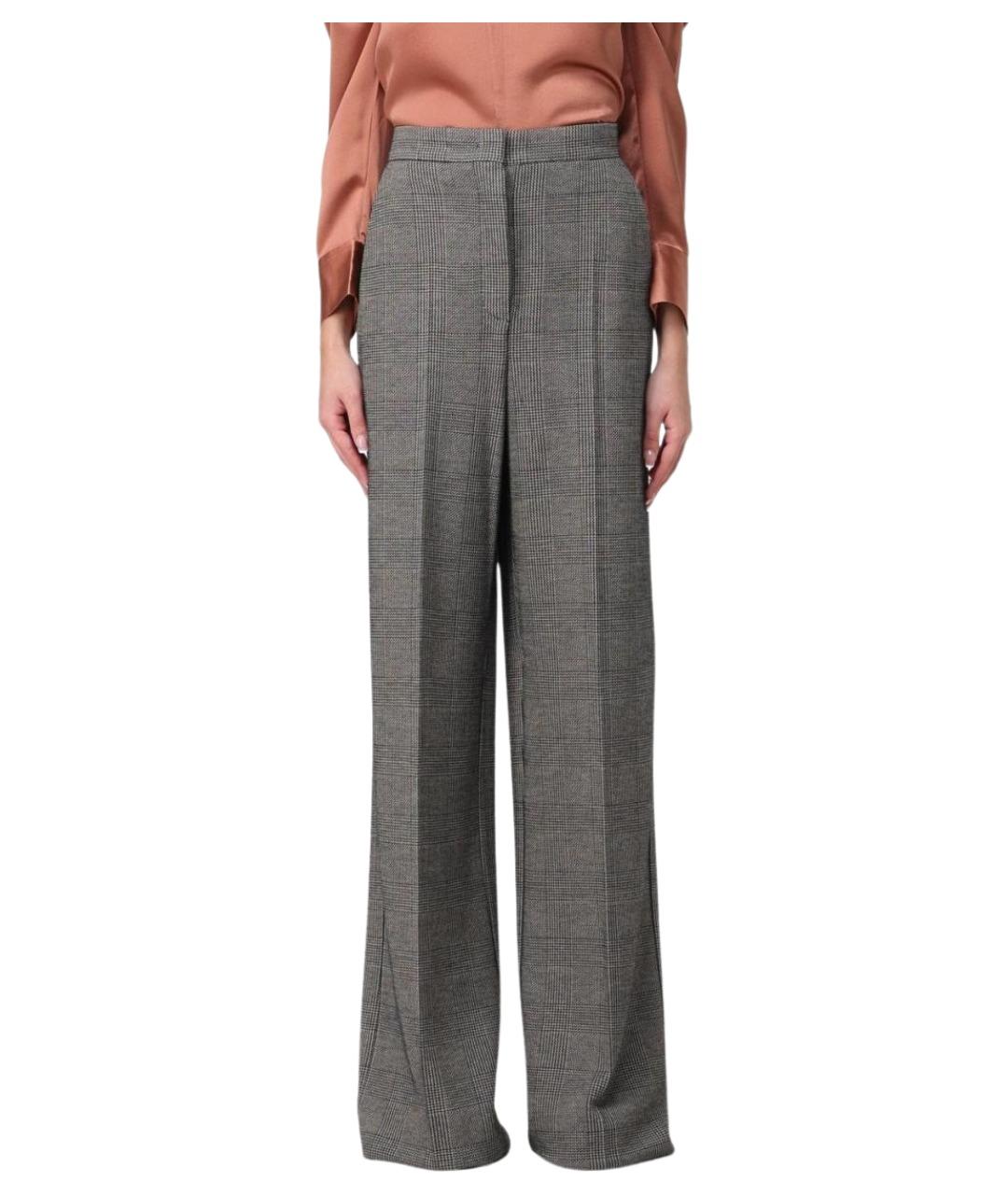 MAX MARA Серые шерстяные брюки широкие, фото 1