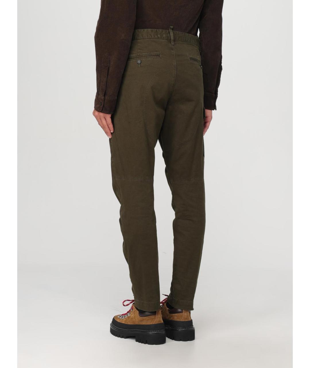 DSQUARED2 Хаки хлопковые повседневные брюки, фото 2