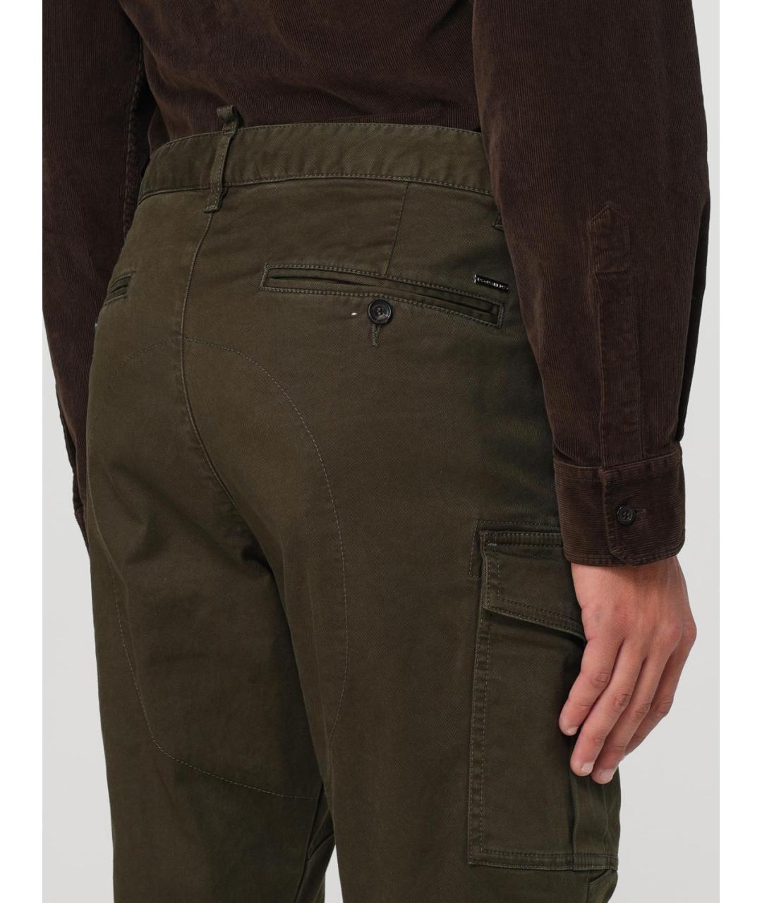 DSQUARED2 Хаки хлопковые повседневные брюки, фото 3
