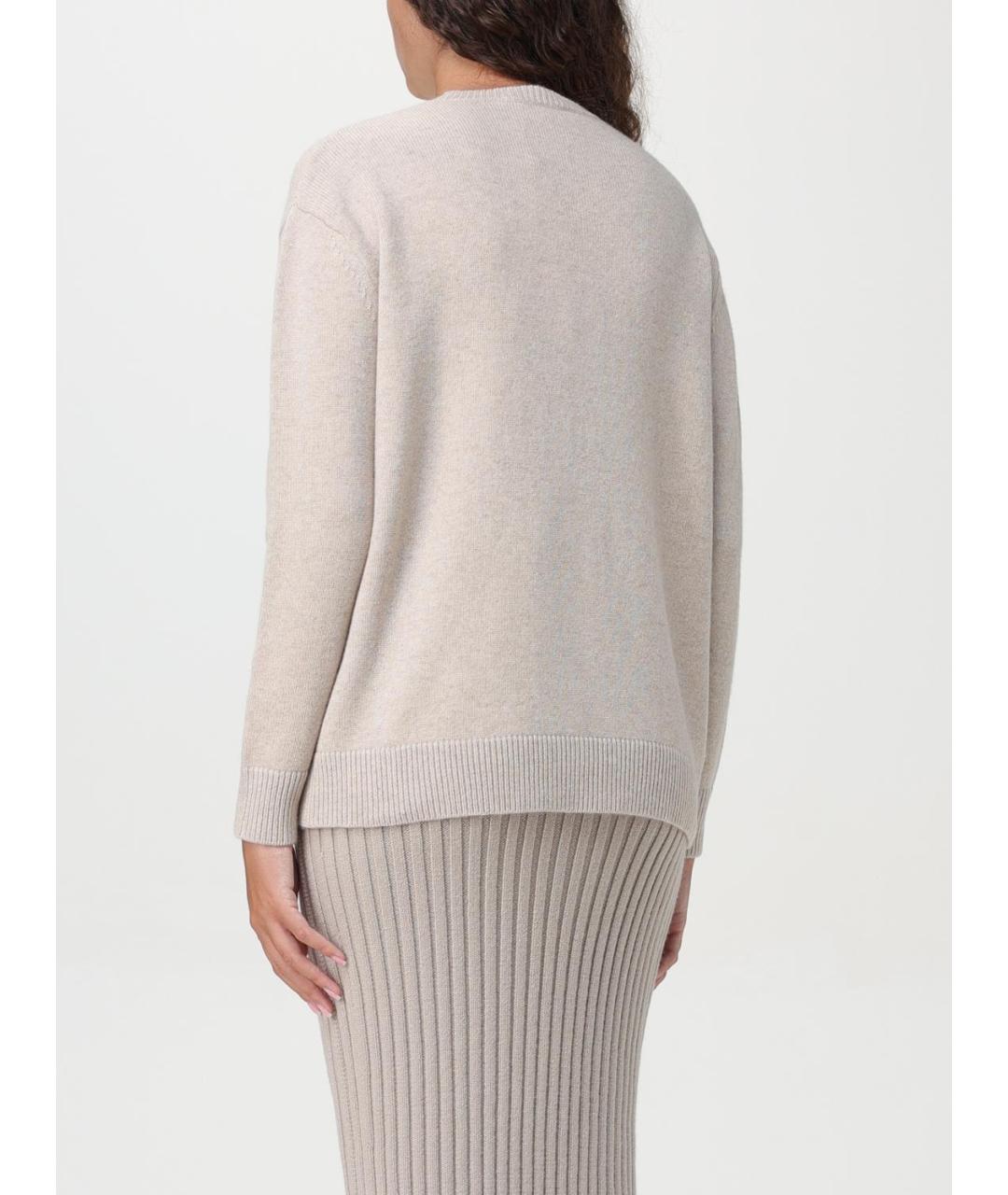 MAX MARA Бежевый шерстяной джемпер / свитер, фото 4