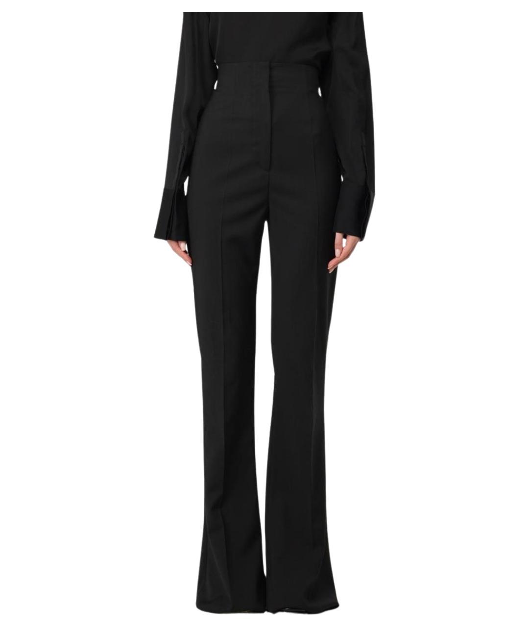 SPORTMAX Черные шерстяные прямые брюки, фото 1