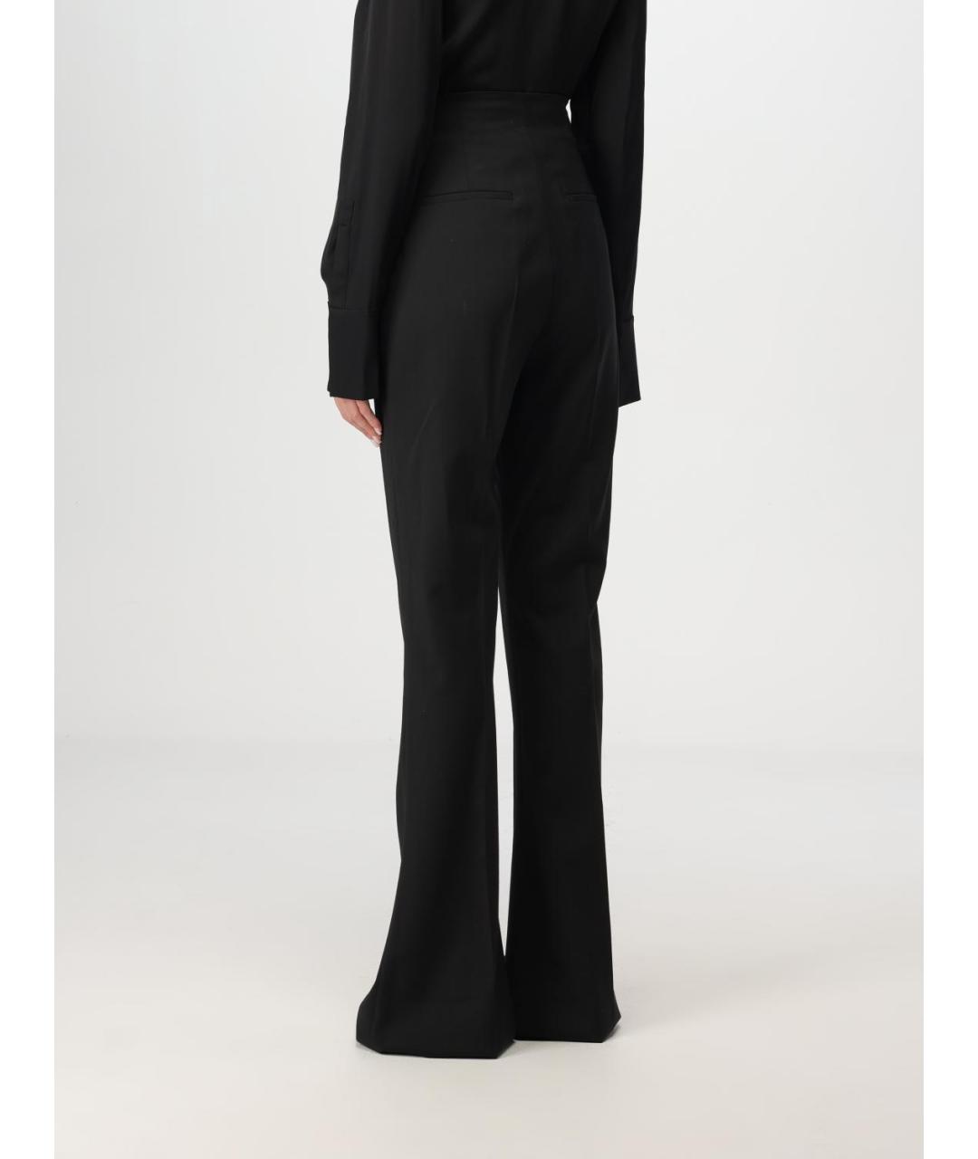 SPORTMAX Черные шерстяные прямые брюки, фото 2