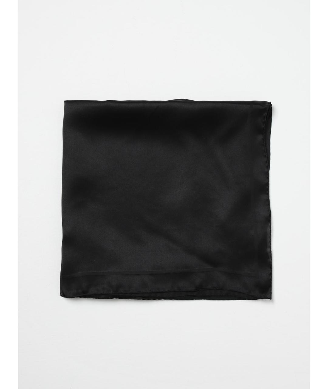 SAINT LAURENT Черный шелковый шарф, фото 4