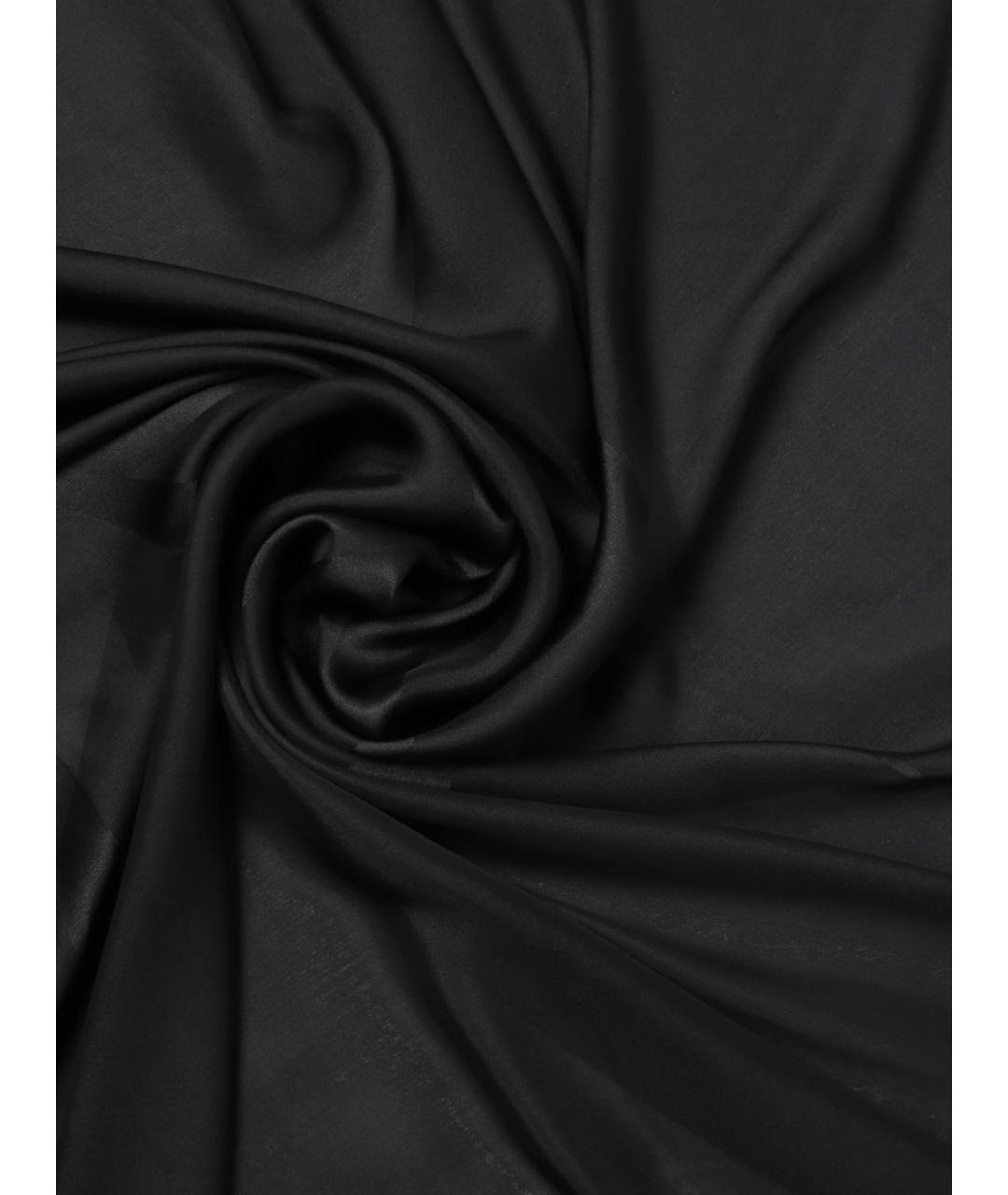 SAINT LAURENT Черный шелковый шарф, фото 3