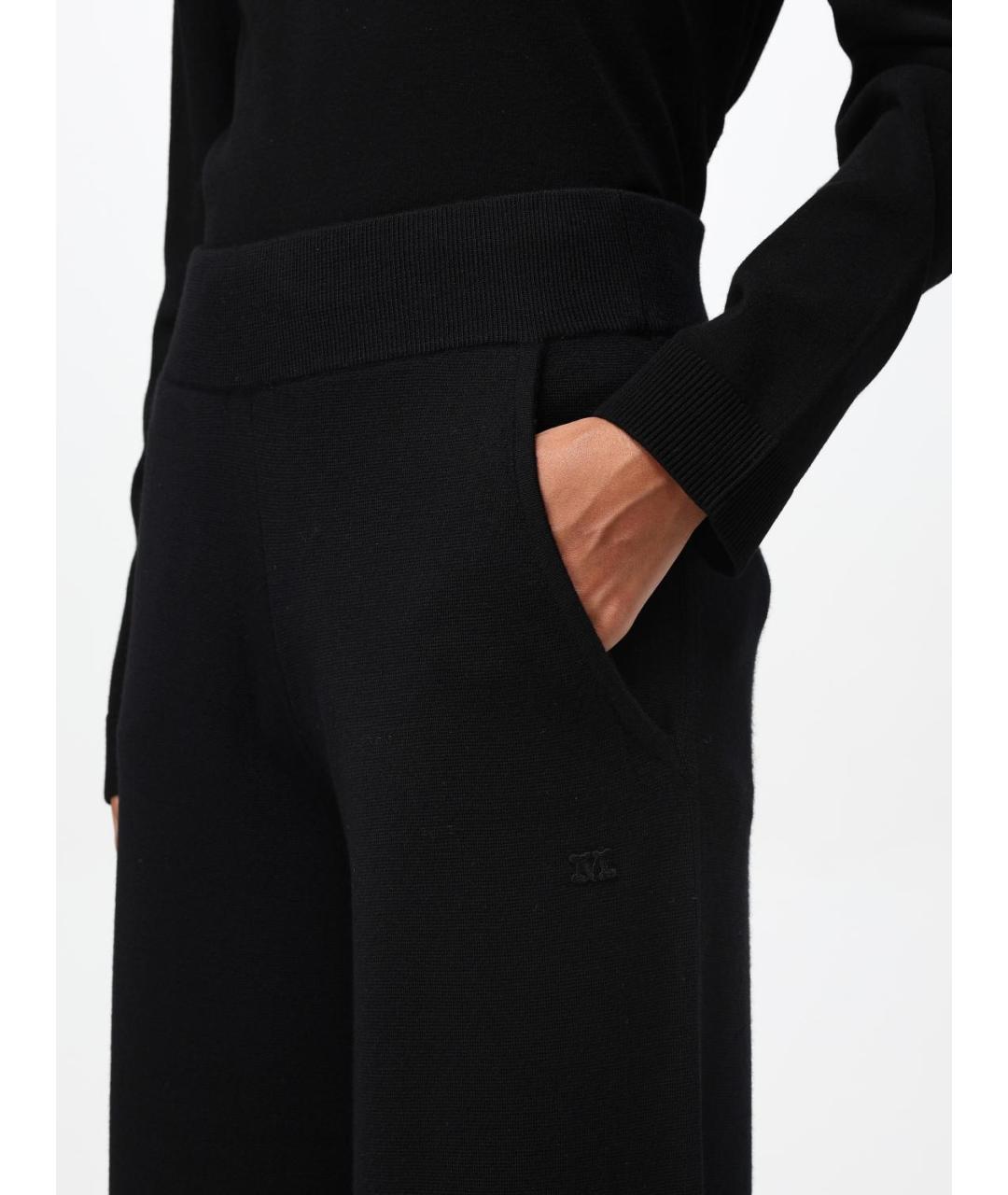 MAX MARA Черные шерстяные брюки широкие, фото 4