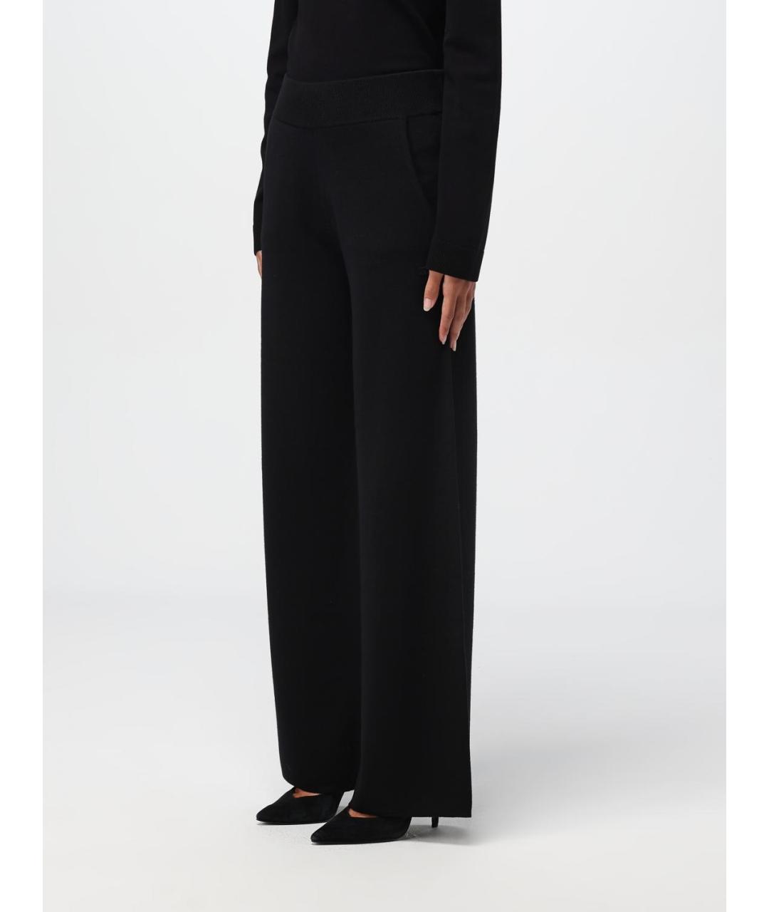 MAX MARA Черные шерстяные брюки широкие, фото 3