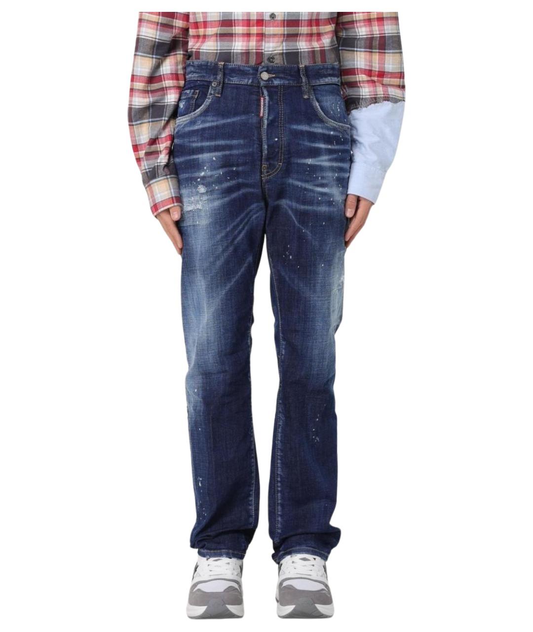 DSQUARED2 Синие хлопковые прямые джинсы, фото 1