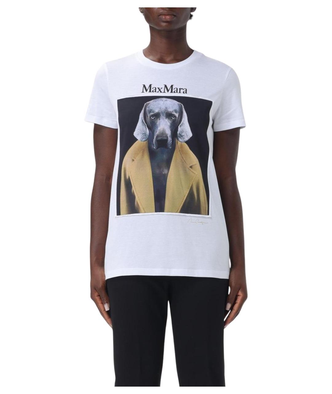 MAX MARA Белая хлопковая футболка, фото 1