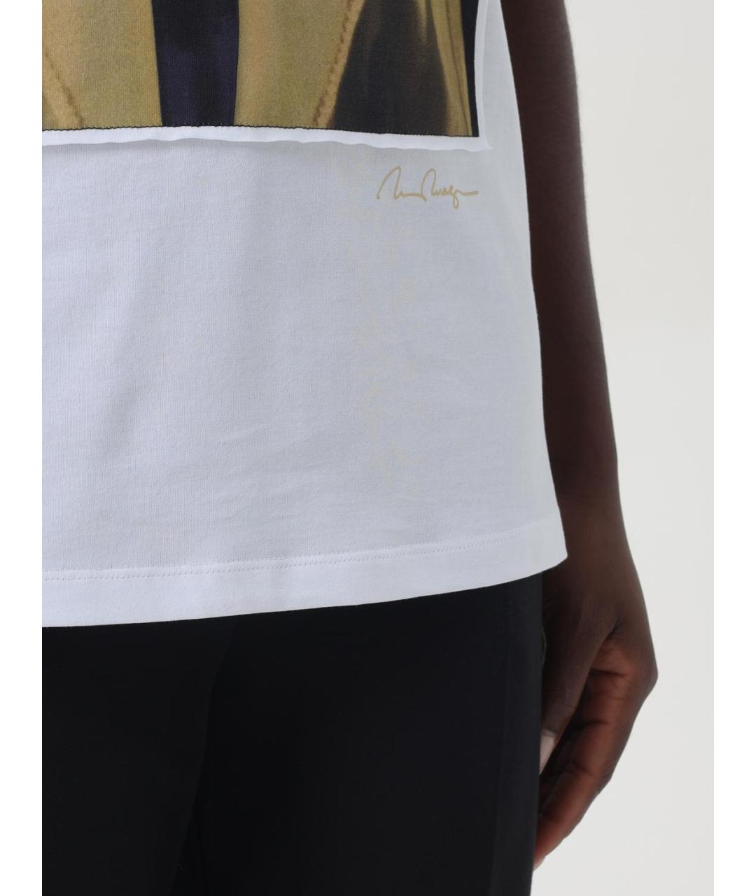 MAX MARA Белая хлопковая футболка, фото 5