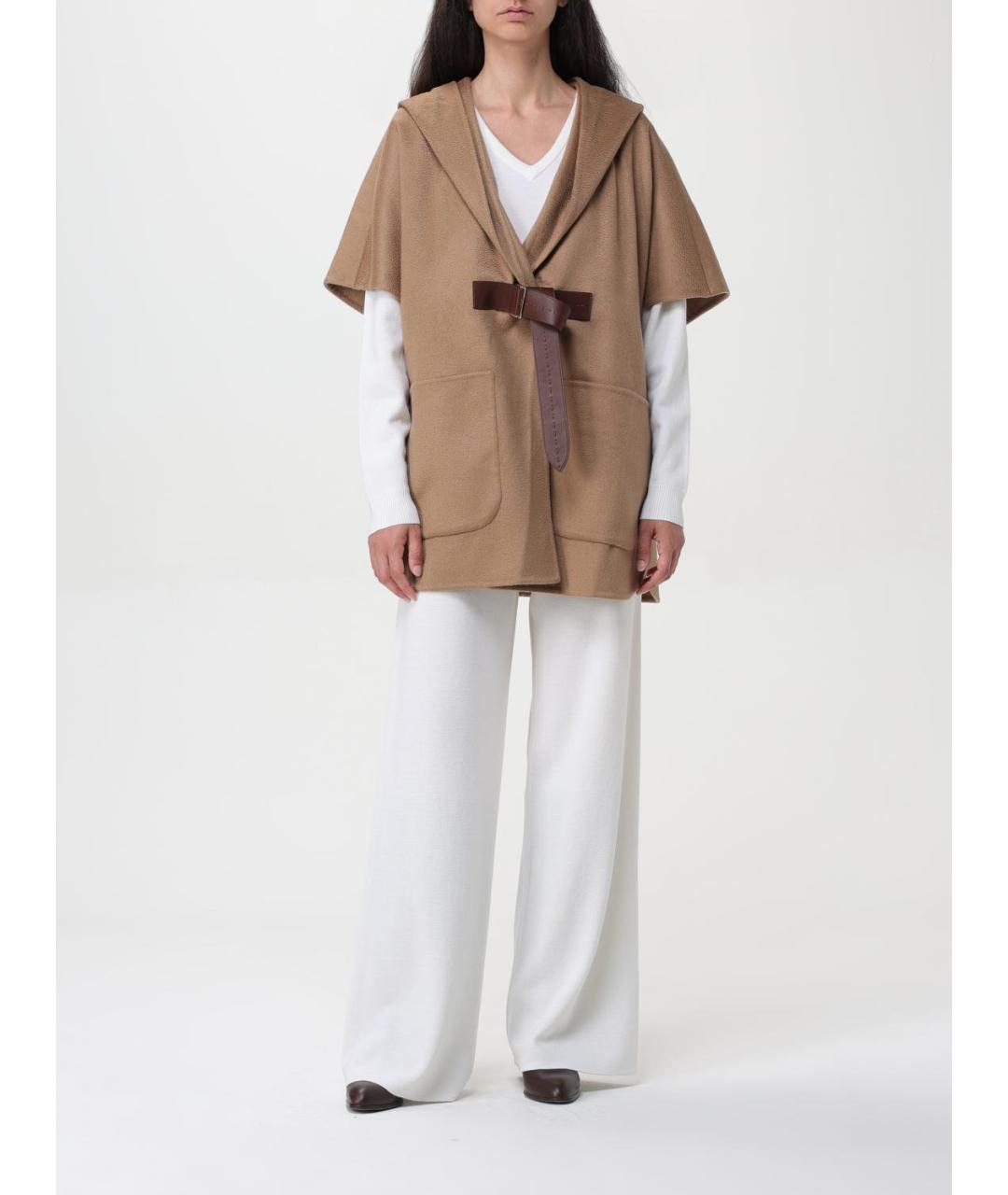 MAX MARA Белые шерстяные прямые брюки, фото 2