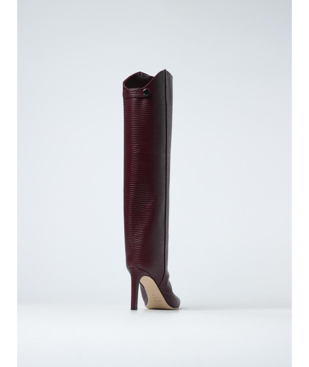 JIMMY CHOO Бордовые кожаные сапоги, фото 3