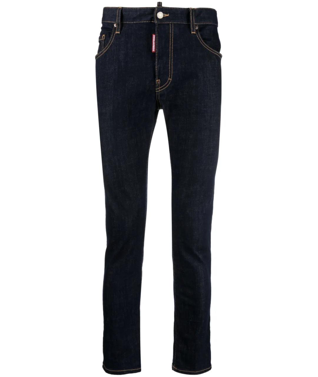 DSQUARED2 Темно-синие хлопко-полиэстеровые джинсы скинни, фото 1