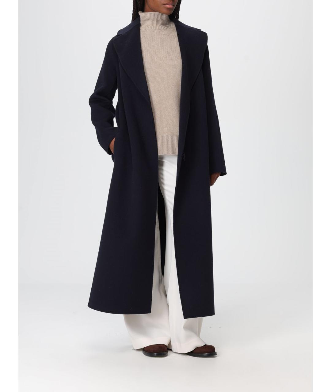 'S MAX MARA Синее шерстяное пальто, фото 2