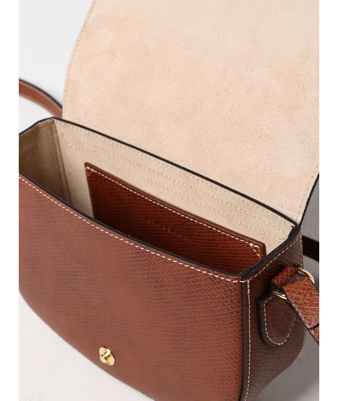 LONGCHAMP Коричневая кожаная сумка через плечо, фото 3