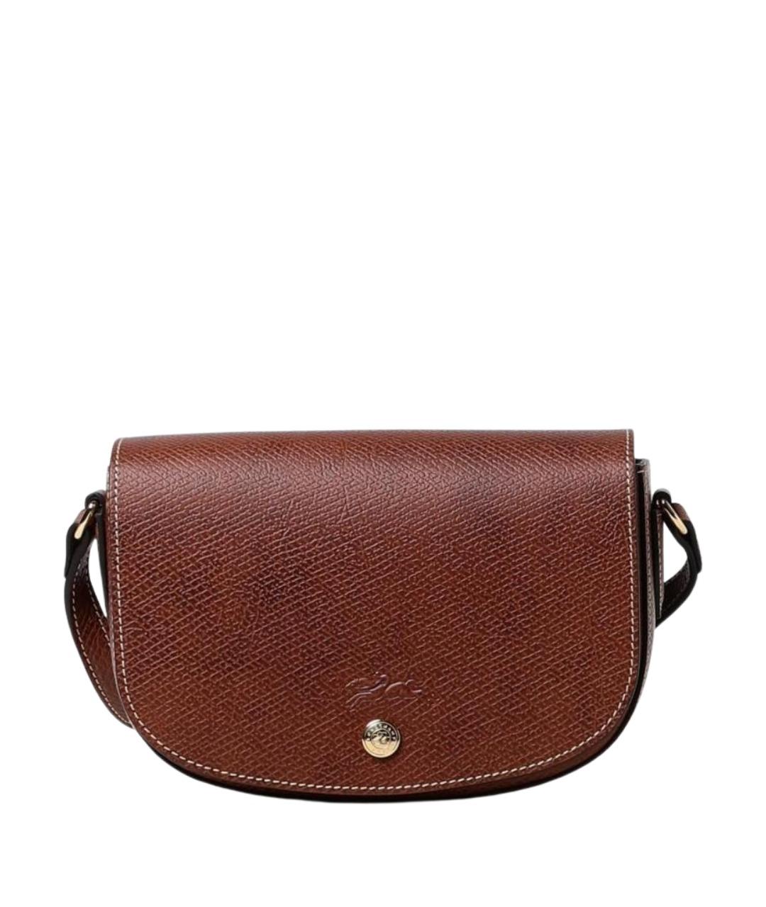 LONGCHAMP Коричневая кожаная сумка через плечо, фото 1