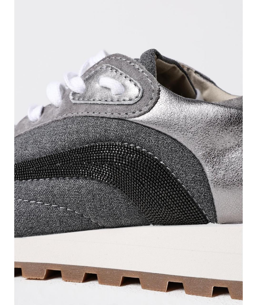 BRUNELLO CUCINELLI Серые текстильные кроссовки, фото 4