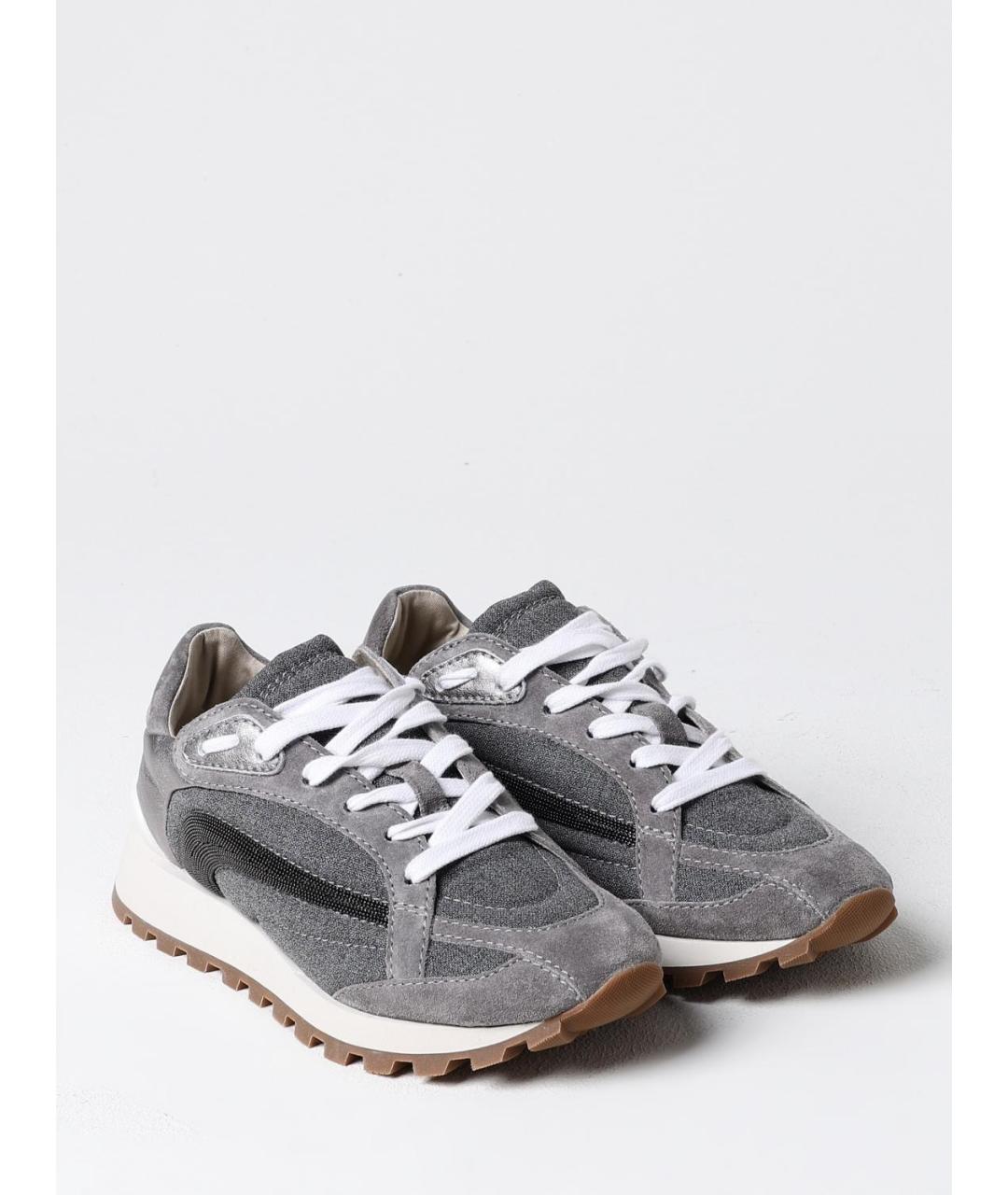 BRUNELLO CUCINELLI Серые текстильные кроссовки, фото 2