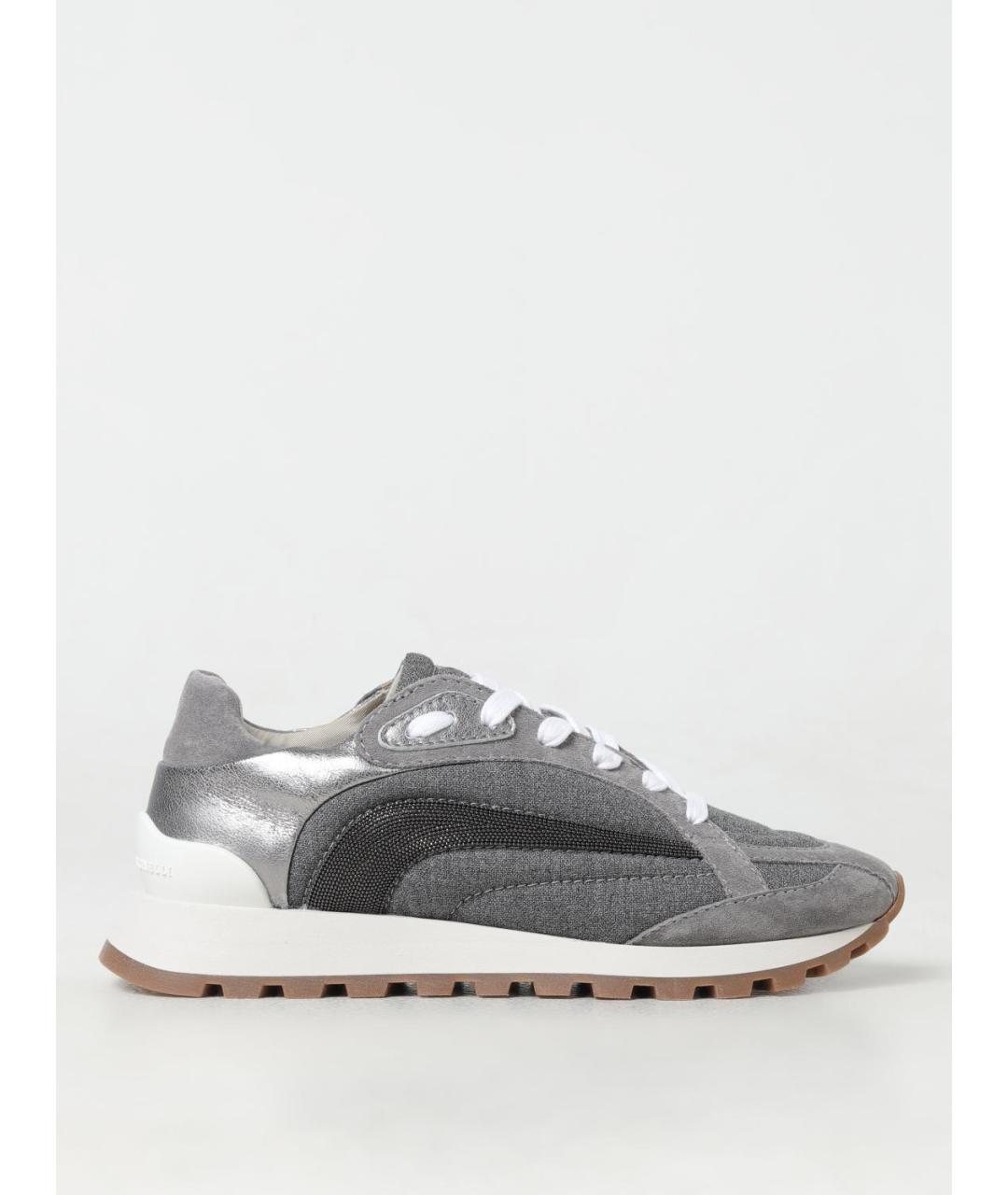 BRUNELLO CUCINELLI Серые текстильные кроссовки, фото 5