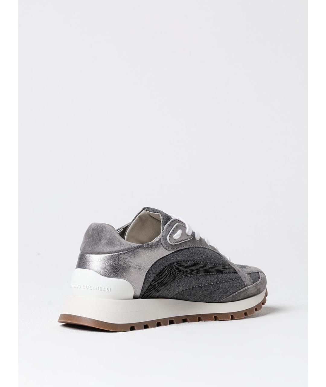 BRUNELLO CUCINELLI Серые текстильные кроссовки, фото 3
