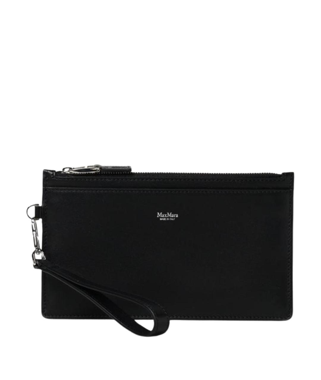 MAX MARA Черный кожаный кошелек, фото 1