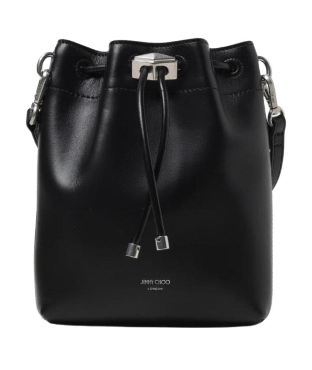 JIMMY CHOO Черная кожаная сумка через плечо, фото 1