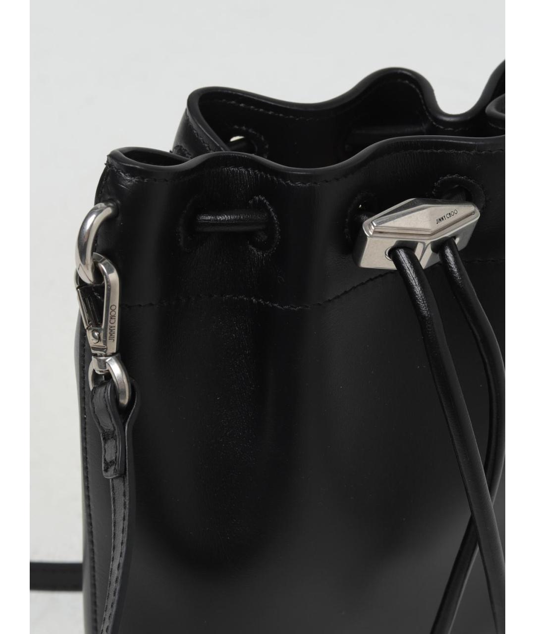 JIMMY CHOO Черная кожаная сумка через плечо, фото 3