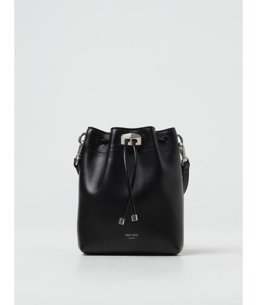 JIMMY CHOO Черная кожаная сумка через плечо, фото 5