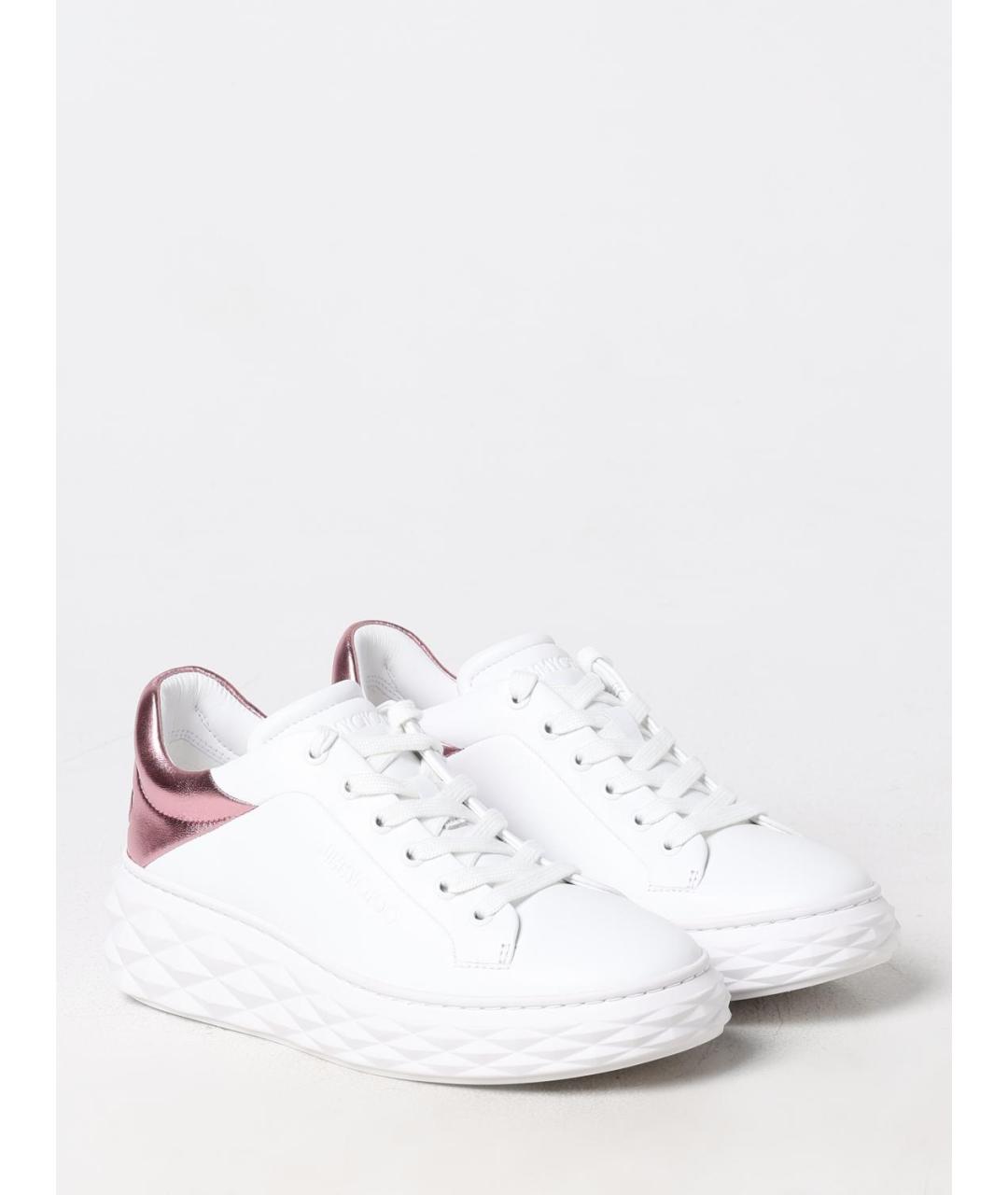 JIMMY CHOO Белые кожаные кроссовки, фото 2