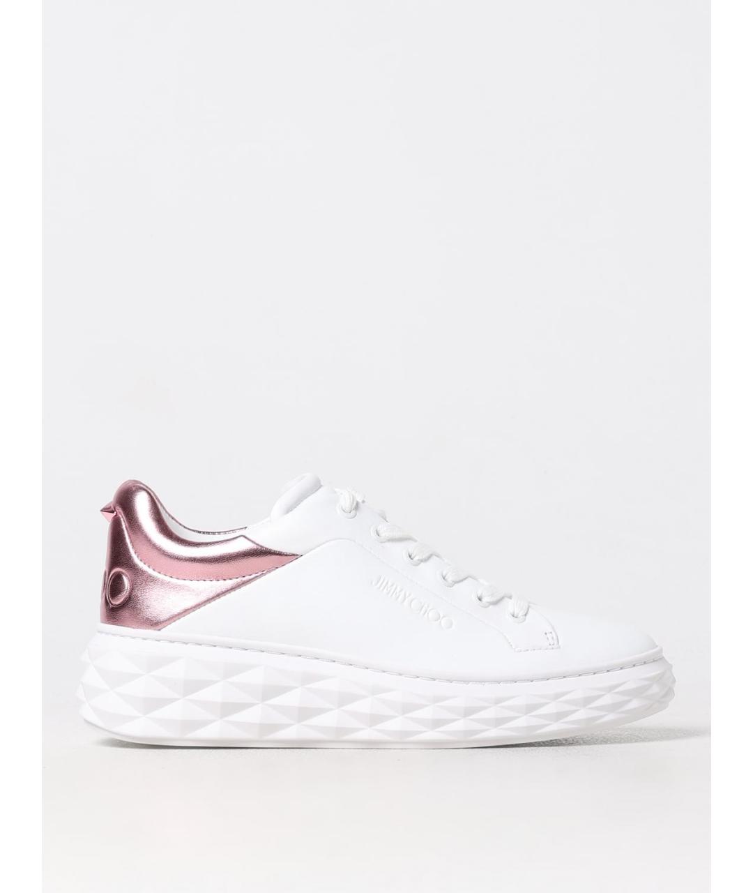 JIMMY CHOO Белые кожаные кроссовки, фото 5