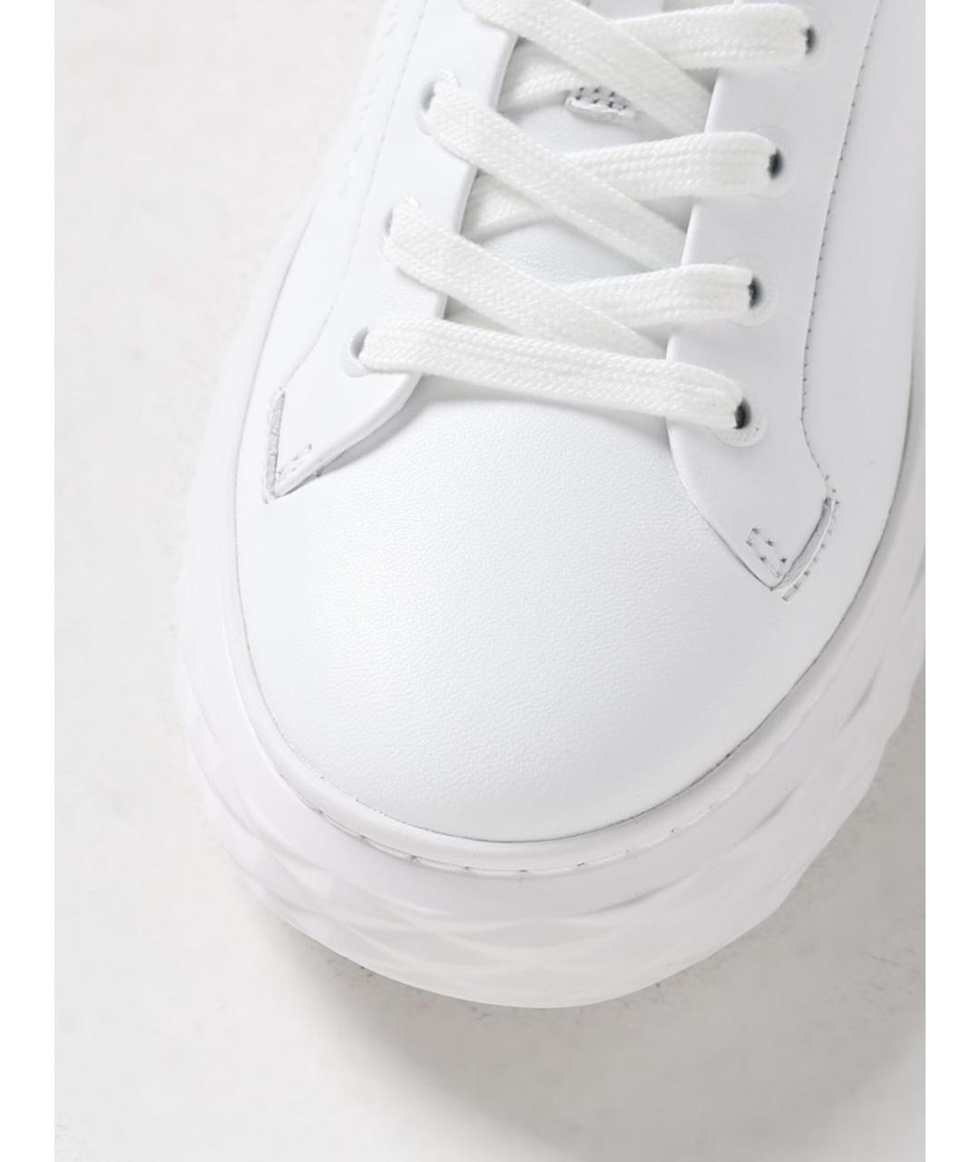 JIMMY CHOO Белые кожаные кроссовки, фото 4