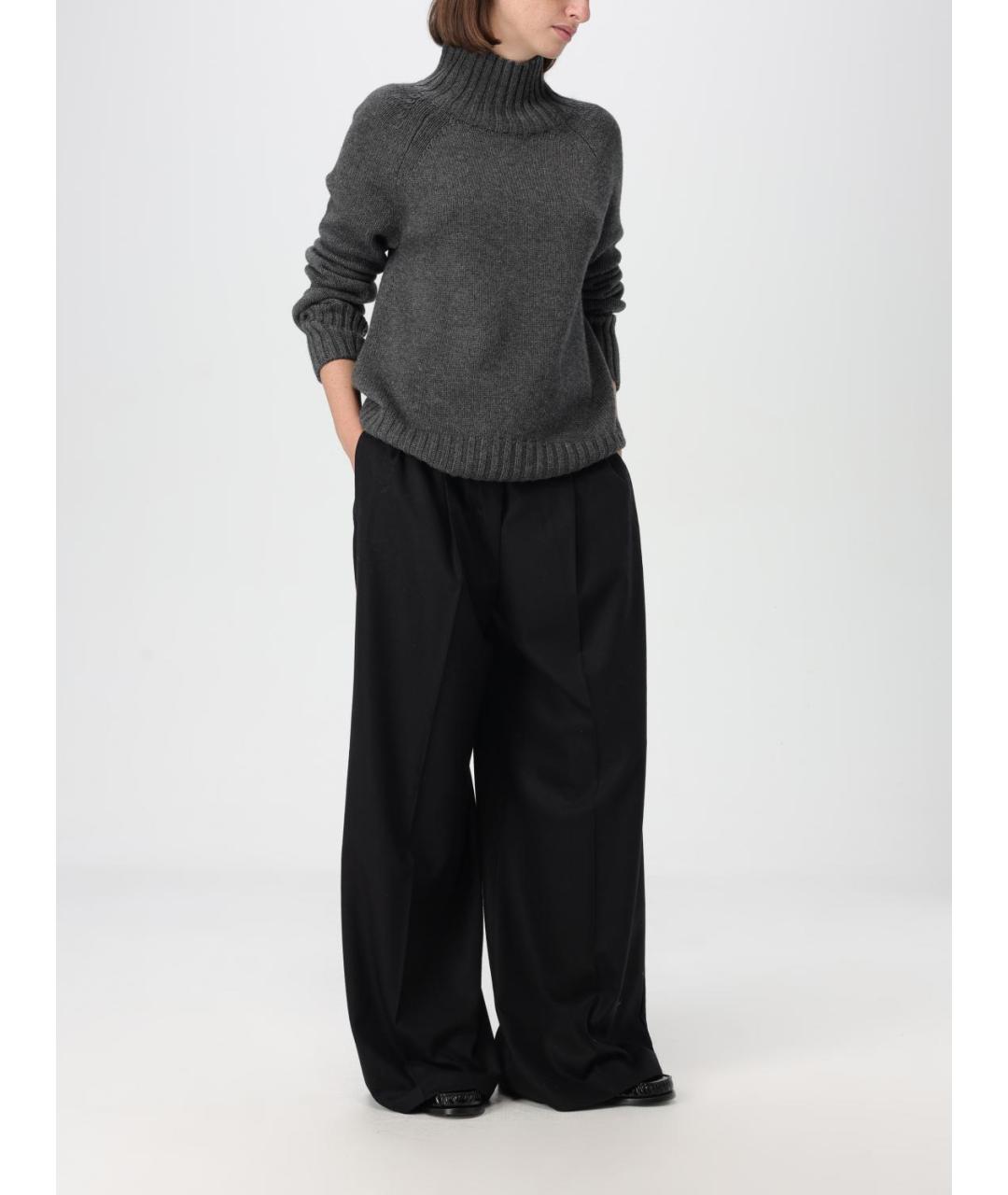 'S MAX MARA Антрацитовый шерстяной джемпер / свитер, фото 2