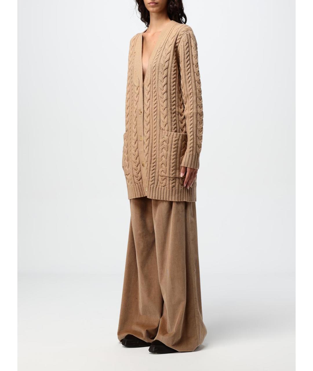 MAX MARA Бежевый шерстяной кардиган, фото 4