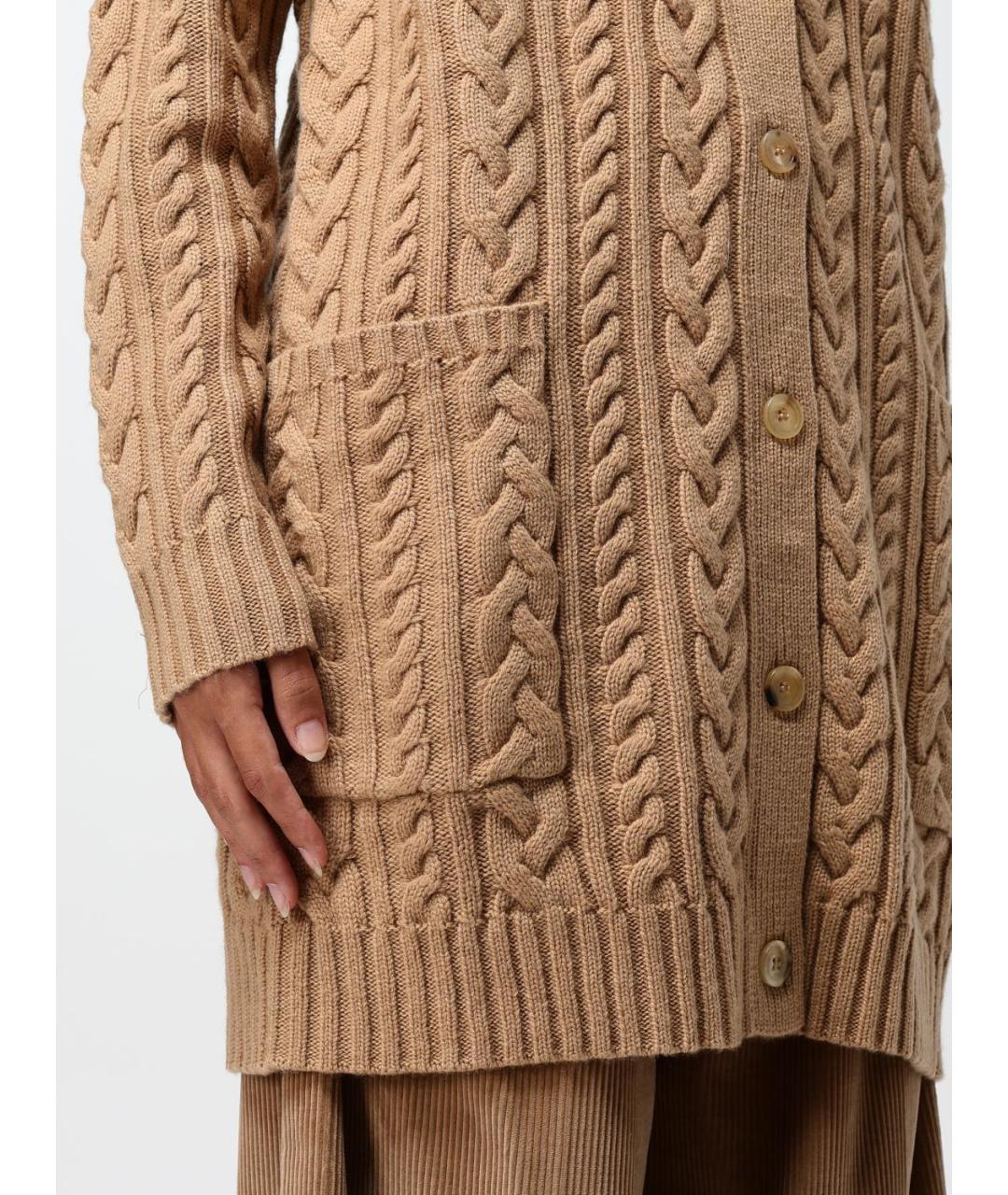MAX MARA Бежевый шерстяной кардиган, фото 5