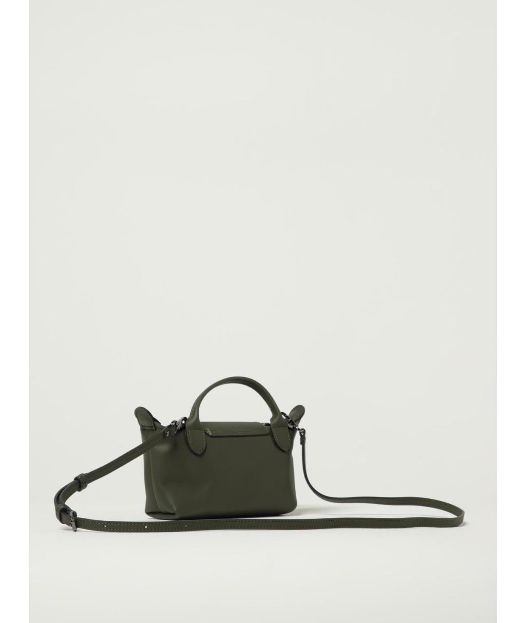 LONGCHAMP Зеленая кожаная сумка с короткими ручками, фото 2
