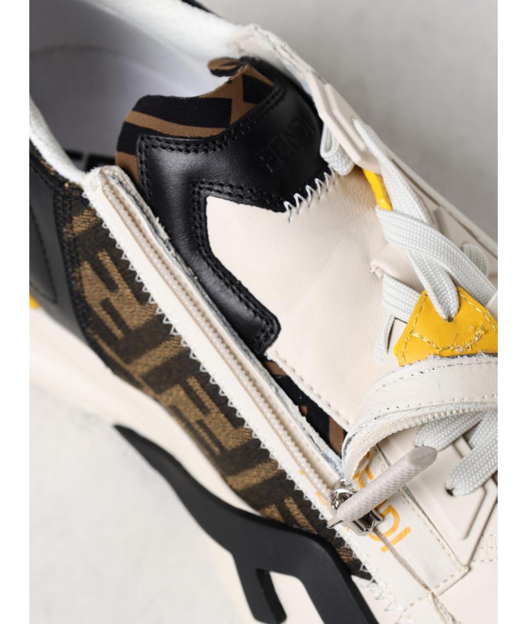 FENDI Мульти кожаные низкие кроссовки / кеды, фото 4