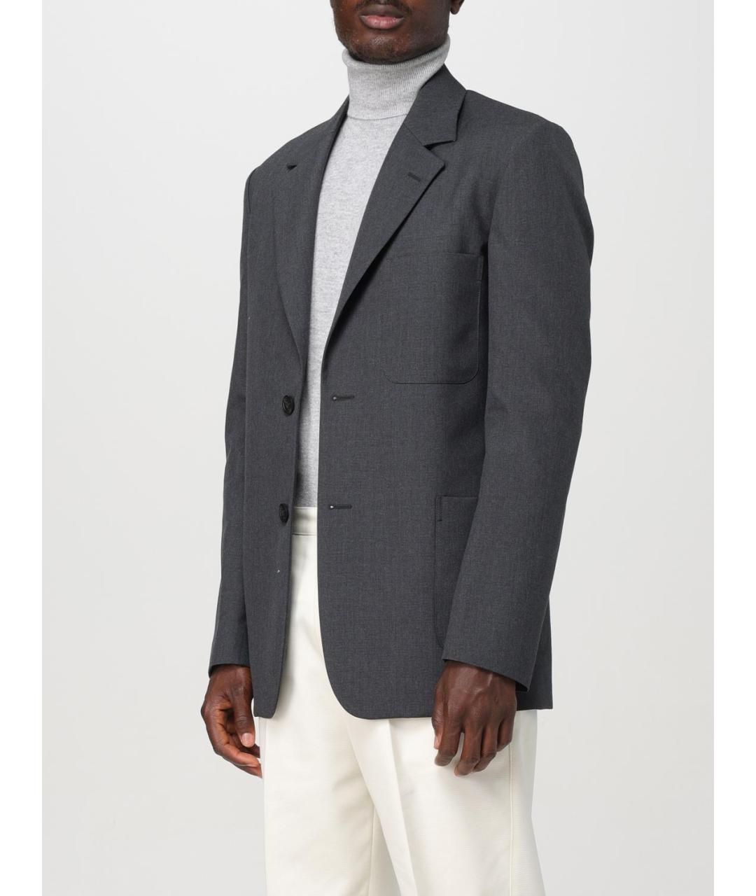 GOLDEN GOOSE DELUXE BRAND Серый шерстяной пиджак, фото 5