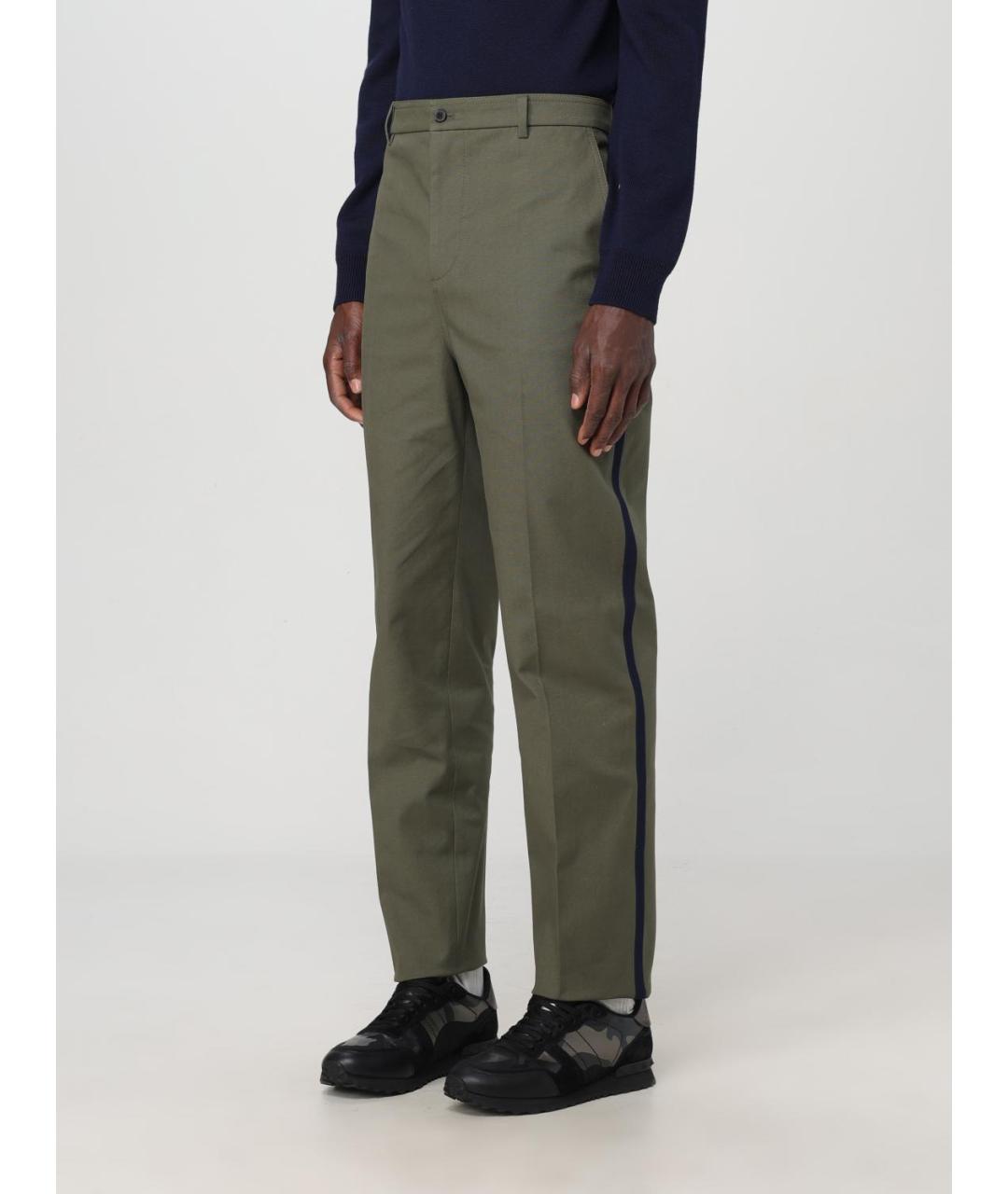 VALENTINO Хаки хлопковые повседневные брюки, фото 4