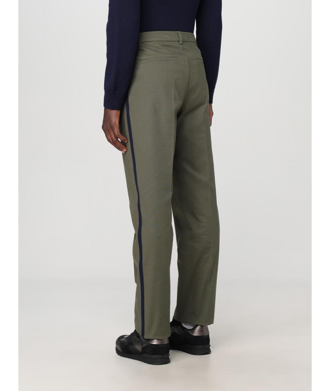 VALENTINO Хаки хлопковые повседневные брюки, фото 3