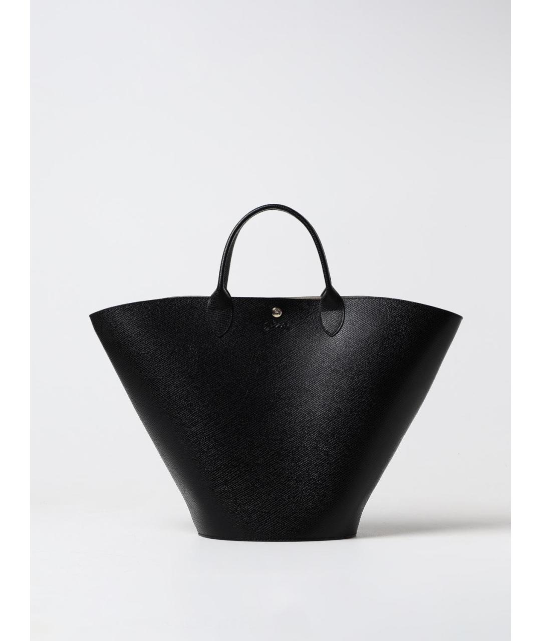 LONGCHAMP Черная кожаная сумка тоут, фото 4