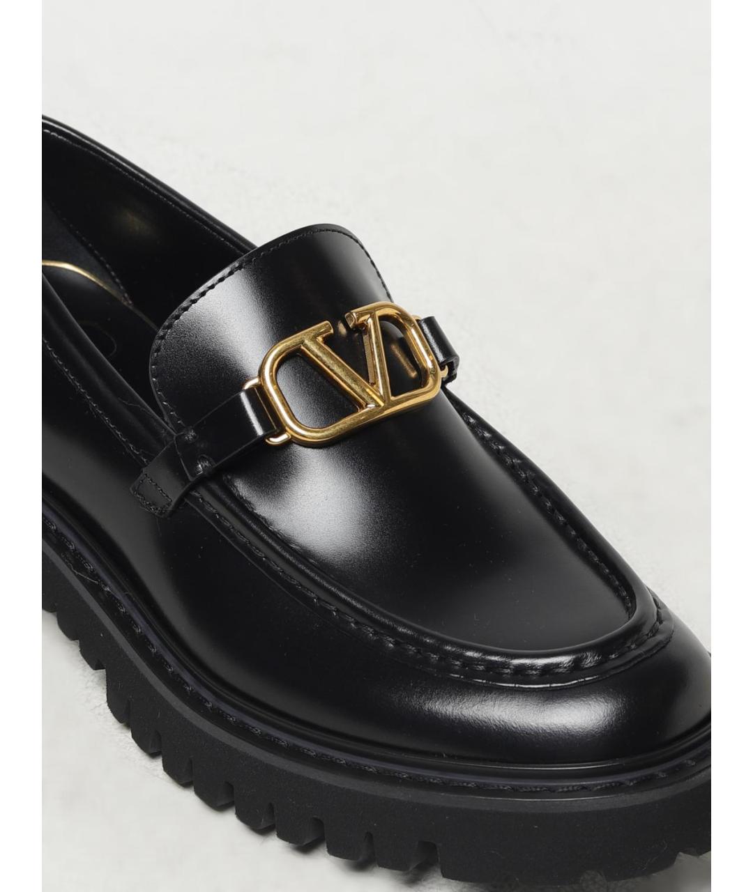 VALENTINO Черные кожаные лоферы, фото 4