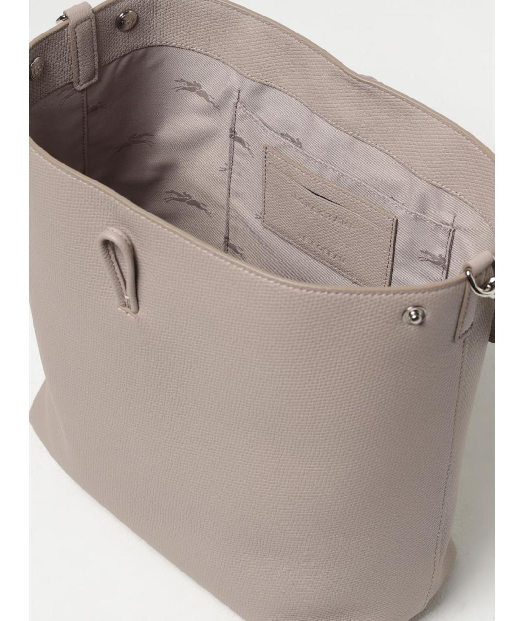 LONGCHAMP Серая кожаная сумка через плечо, фото 3