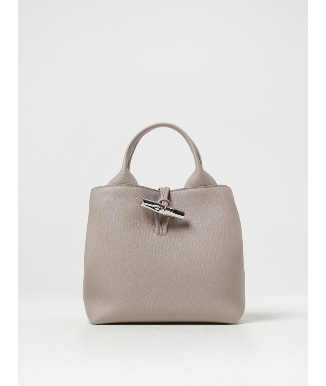 LONGCHAMP Серая кожаная сумка тоут, фото 4