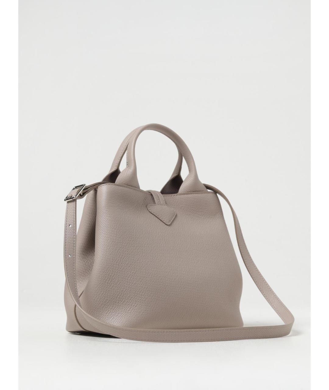 LONGCHAMP Серая кожаная сумка тоут, фото 2