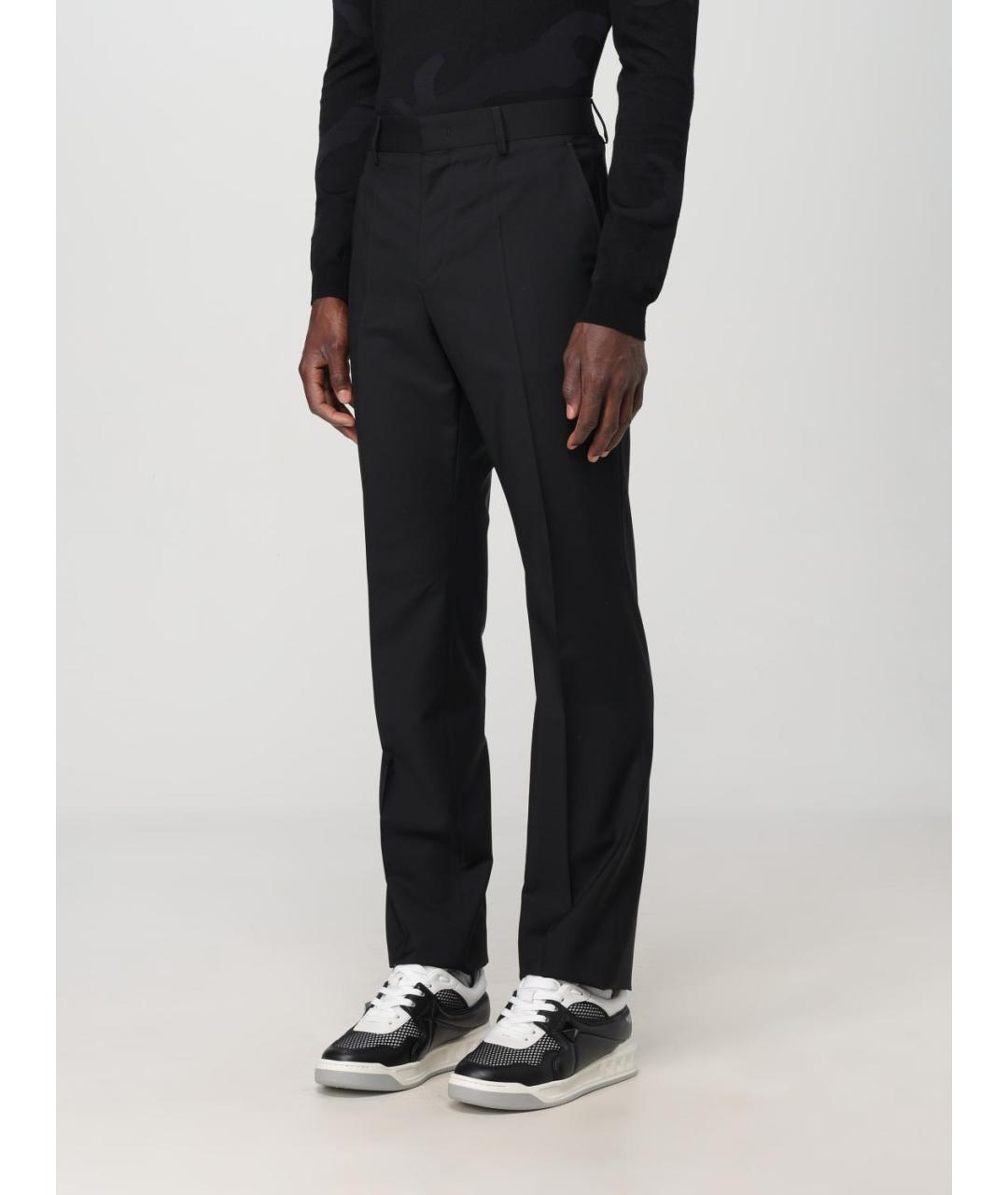 VALENTINO Черные шерстяные повседневные брюки, фото 5