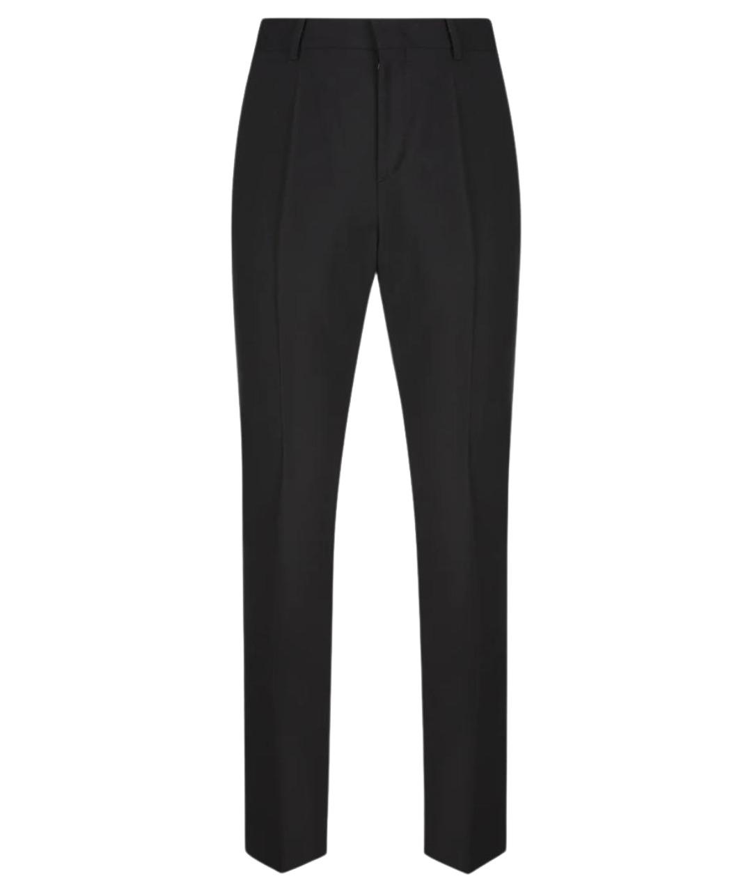 VALENTINO Черные шерстяные повседневные брюки, фото 1