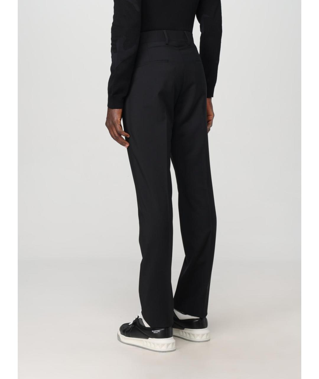 VALENTINO Черные шерстяные повседневные брюки, фото 4