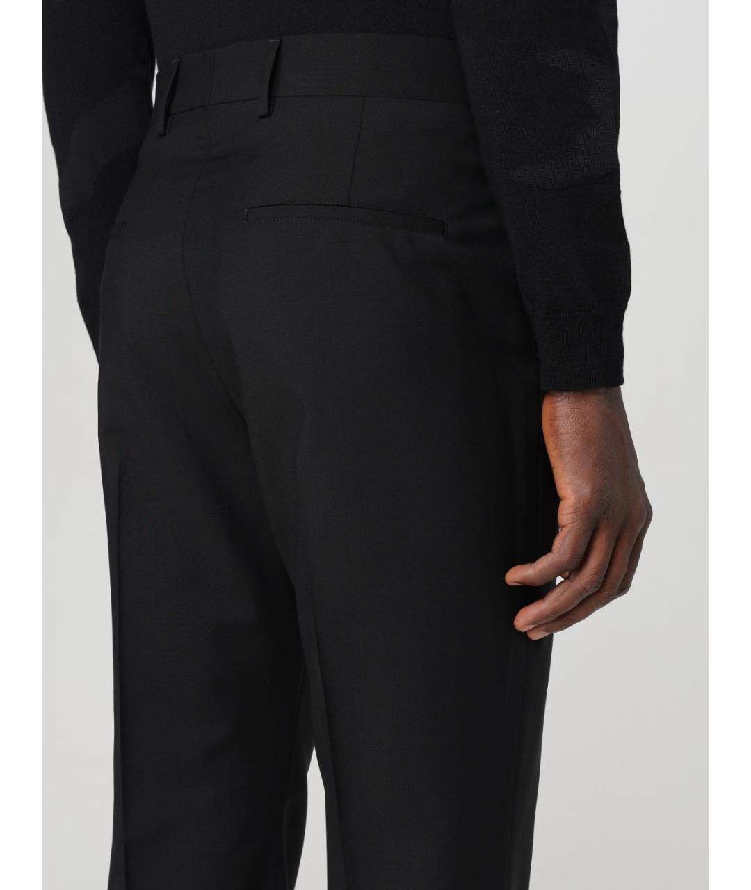 VALENTINO Черные шерстяные повседневные брюки, фото 6