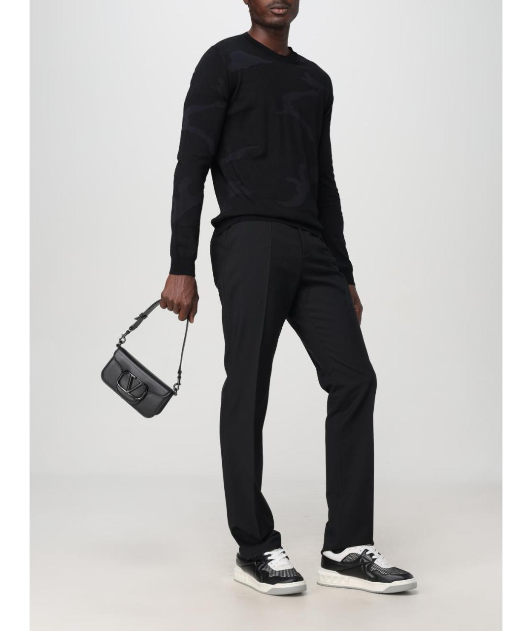 VALENTINO Черные шерстяные повседневные брюки, фото 3