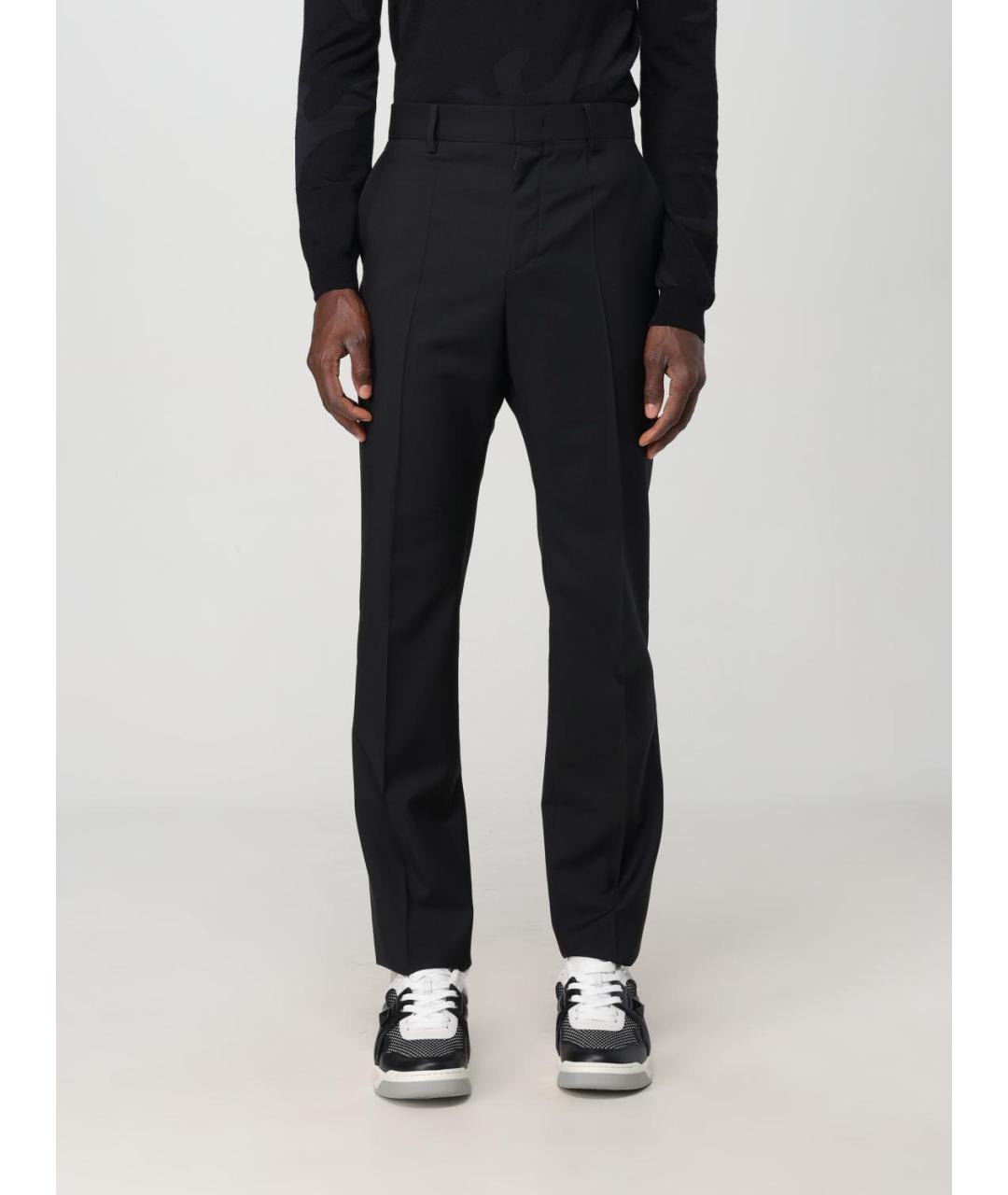 VALENTINO Черные шерстяные повседневные брюки, фото 2
